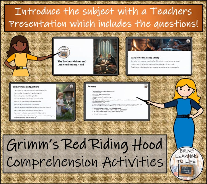 Brothers Grimm's Little Red Riding Hood Reading Comprehension | 5th & 6th Grade