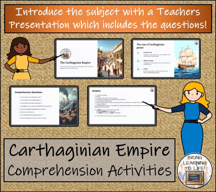 Carthaginian Empire Close Reading Comprehension Activities | 3rd & 4th Grade