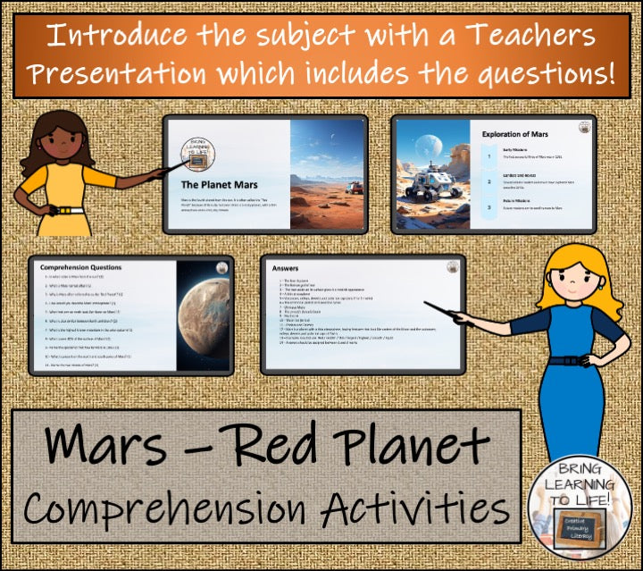 Mars The Red Planet Close Reading Comprehension Activities | 5th Grade & 6th Grade