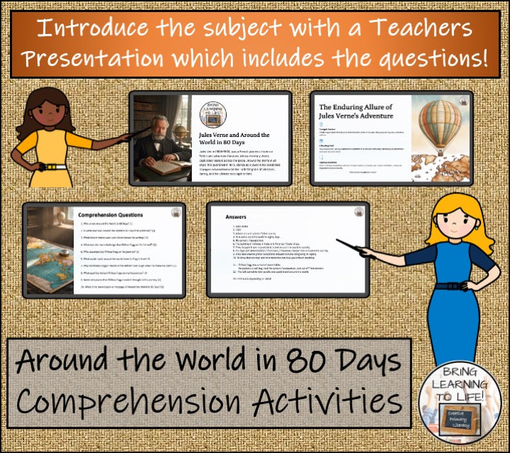 Around the World in 80 Days Reading Comprehension | 5th Grade & 6th Grade