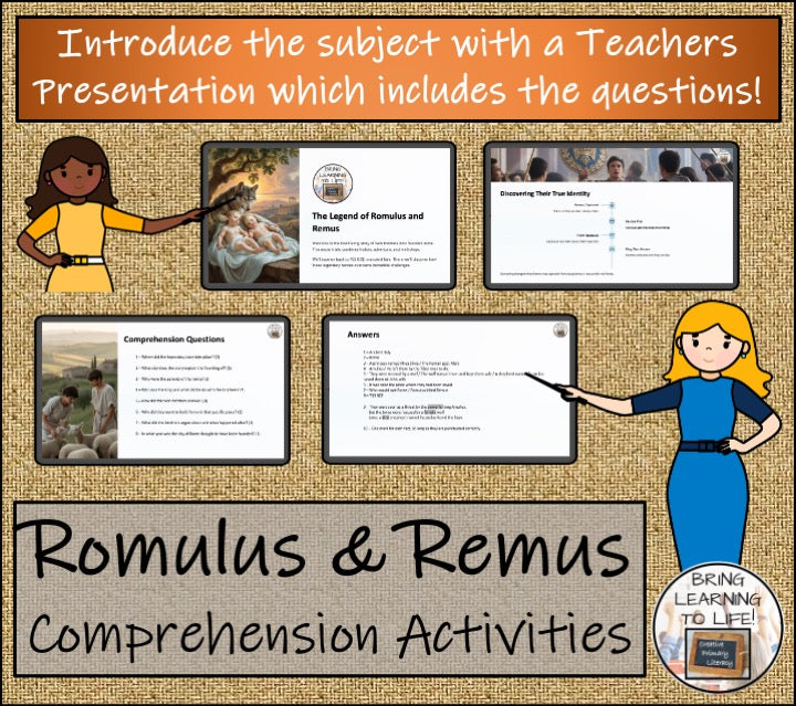 Romulus and Remus Close Reading Comprehension Activities | 3rd Grade & 4th Grade