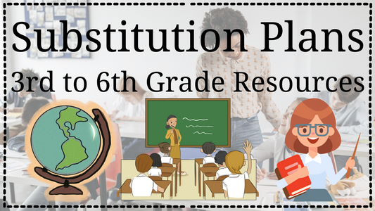 No Prep Sub Plans from 3rd Grade to 6th Grade