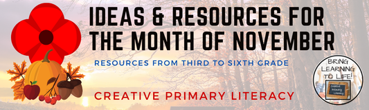 Ideas & Resources for November | 3rd Grade to 6th Grade