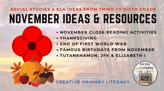 Ideas & Resources for November | 3rd Grade to 6th Grade