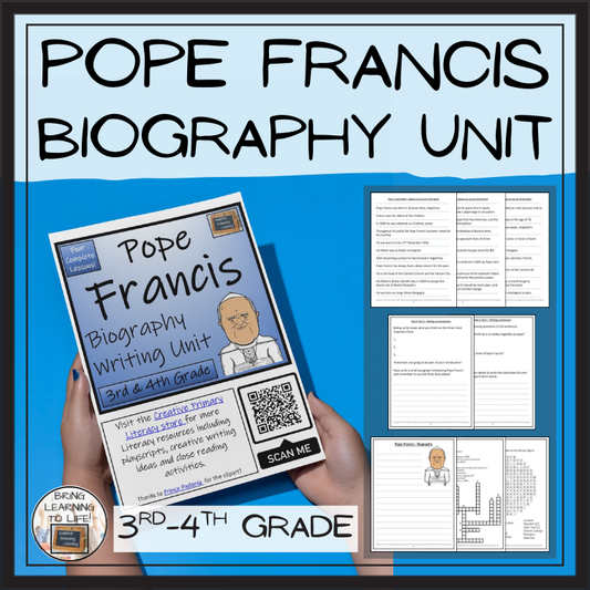 Pope Francis Biography Project & Writing Unit | 3rd Grade & 4th Grade
