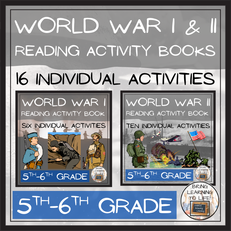 World War I & World War II Close Reading Book Bundle | 5th Grade & 6th Grade
