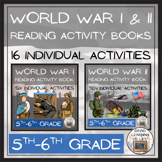 World War I & World War II Close Reading Book Bundle | 5th Grade & 6th Grade