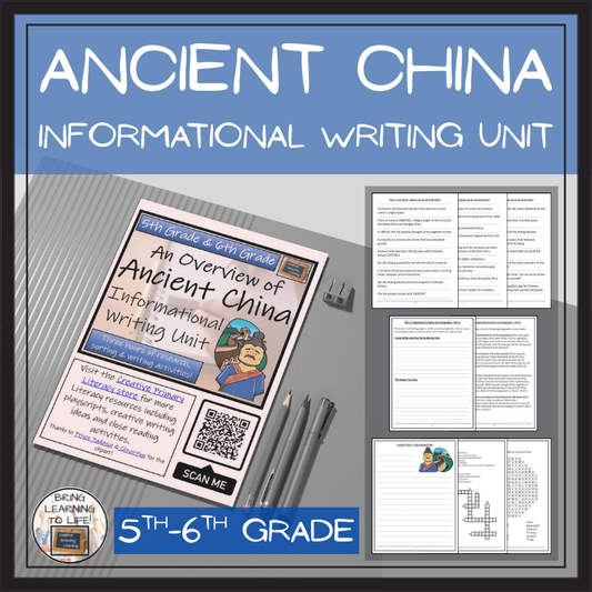 Ancient China Informational Writing Unit | 5th Grade & 6th Grade