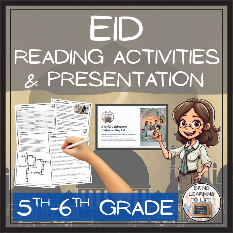 Eid Close Reading Comprehension Activities | 5th Grade & 6th Grade