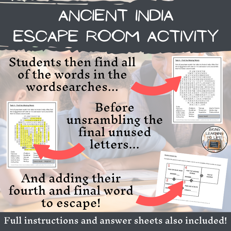 Ancient India Escape Room | Social Studies & Ancient History Activity