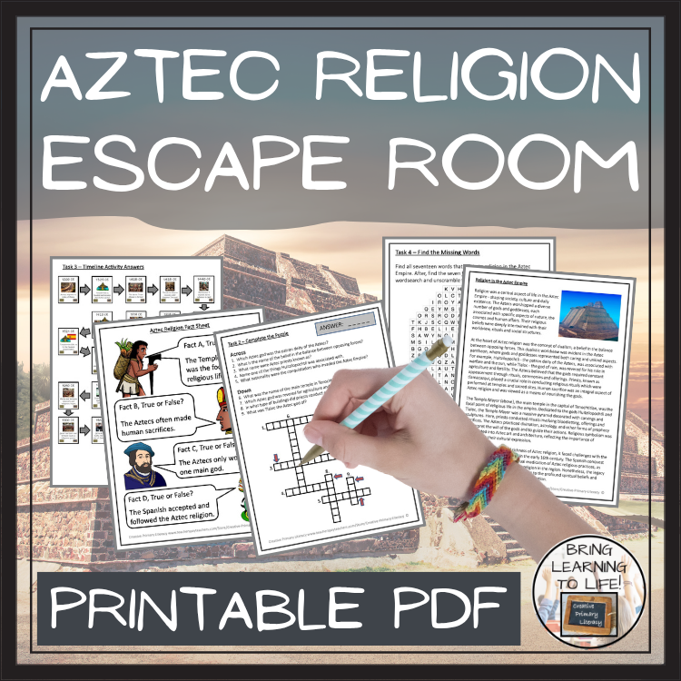 Religion in the Aztec Empire Escape Room | Social Studies & History Activity