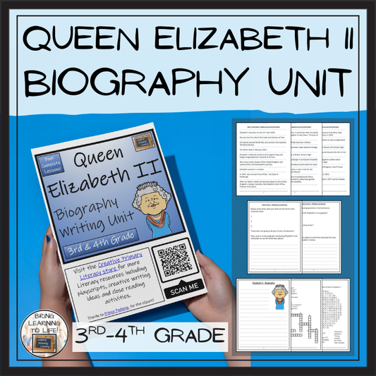Queen Elizabeth II Biography Project & Writing Unit | 3rd Grade & 4th Grade