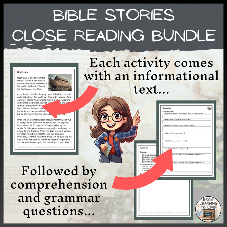 Bible Stories Close Reading & Presentation Bundle | 3rd Grade & 4th Grade