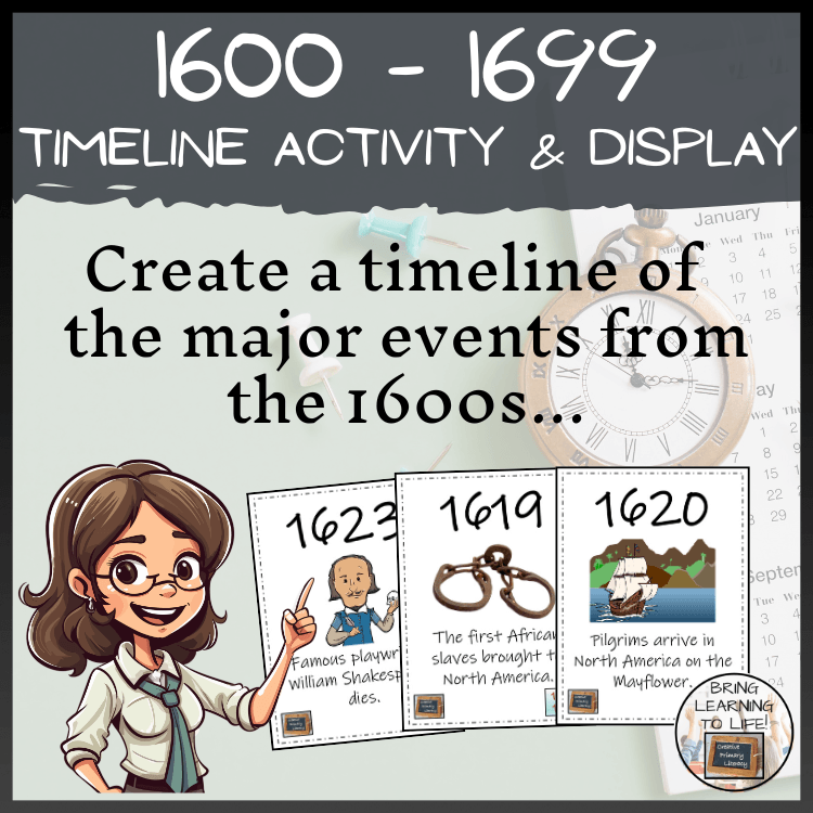1600 to 1699 Timeline Activity & Classroom Display