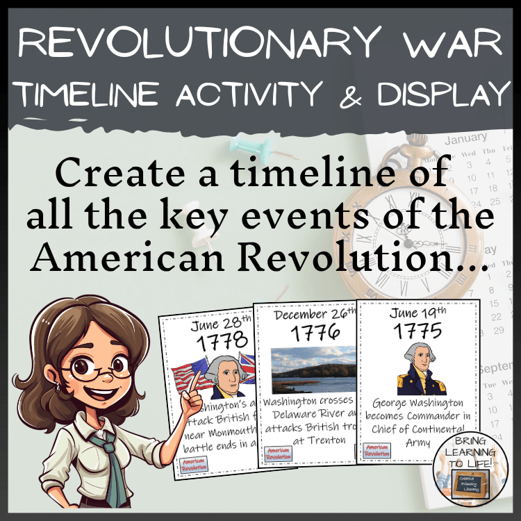 American Revolutionary War Timeline Activity & Classroom Display