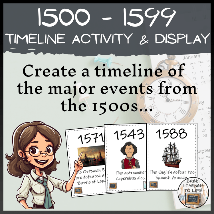 1500 to 1599 Timeline Activity & Classroom Display