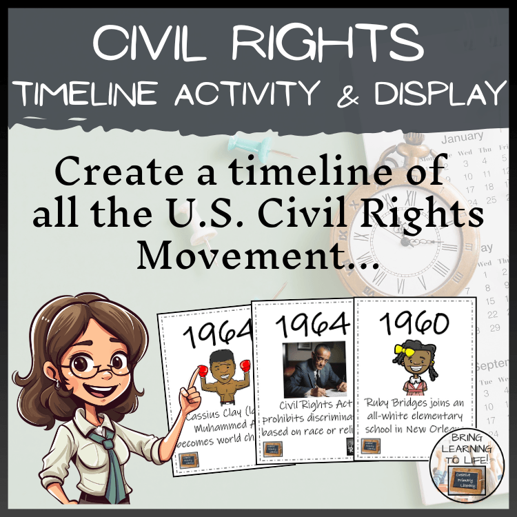 Civil Rights Movement Timeline Activity & Classroom Display