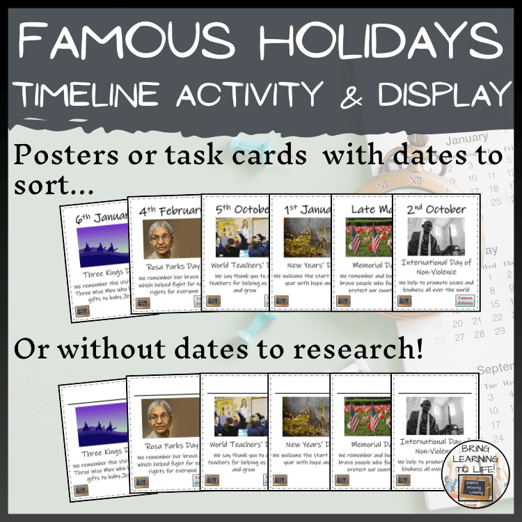 Famous Holidays Timeline Activity & Classroom Display