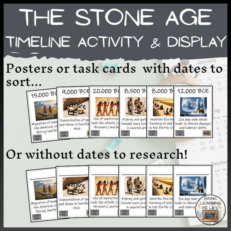 Stone Age Timeline Activity & Classroom Display