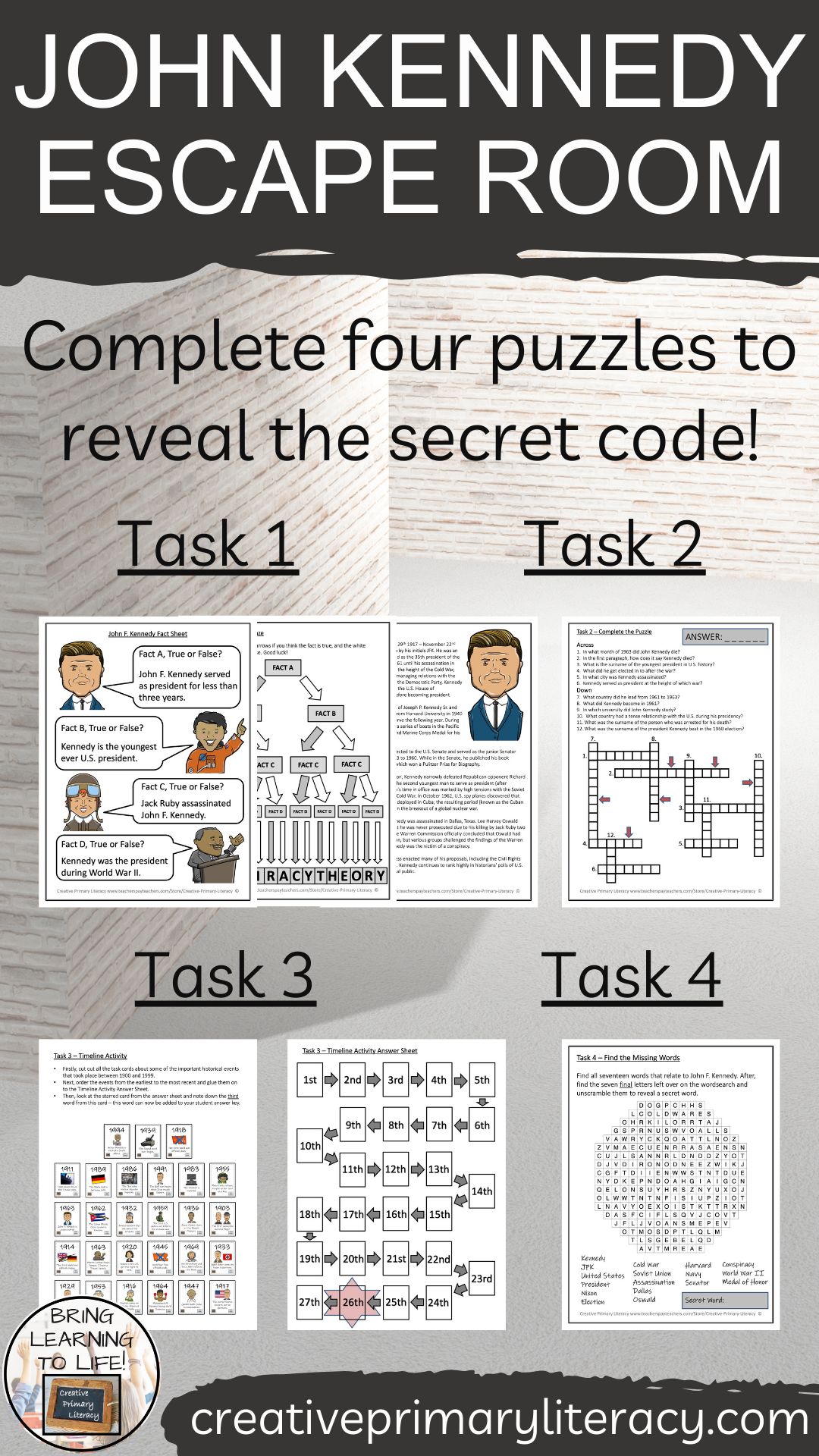 John F. Kennedy Escape Room Activity