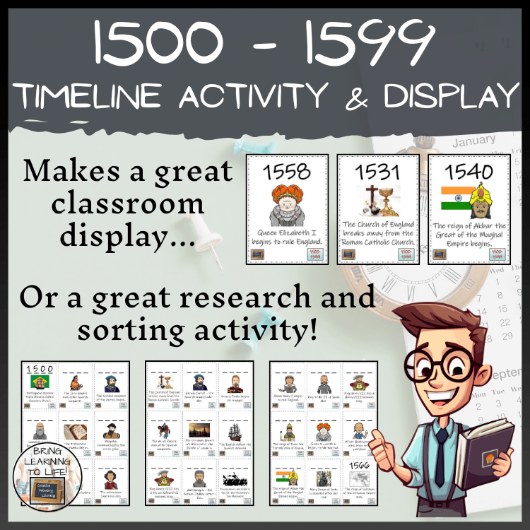 1500 to 1599 Timeline Activity & Classroom Display