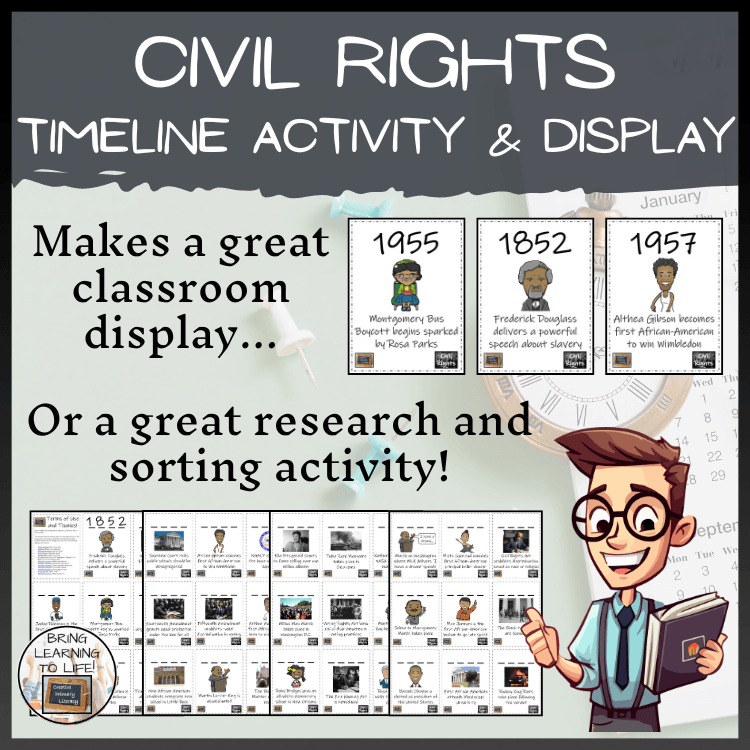 Civil Rights Movement Timeline Activity & Classroom Display