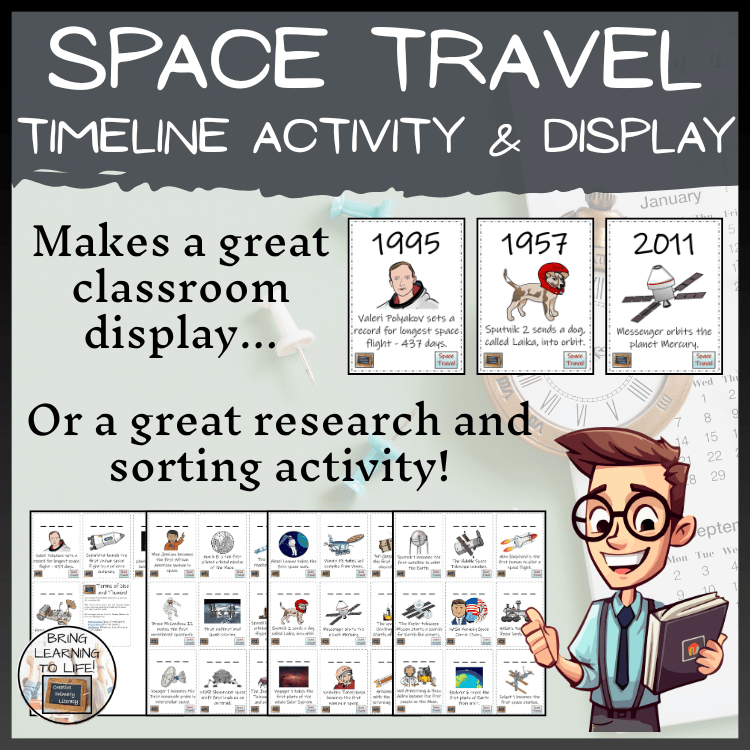 Space Travel Timeline Activity & Classroom Display