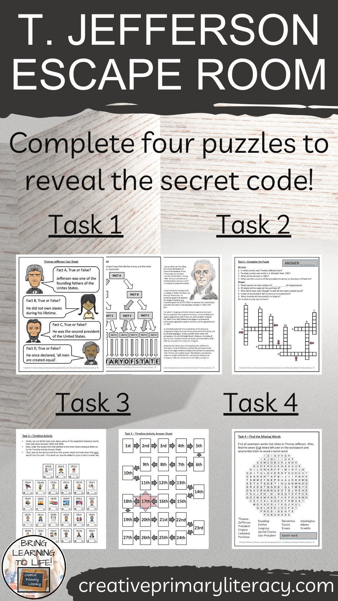 Thomas Jefferson Escape Room Activity