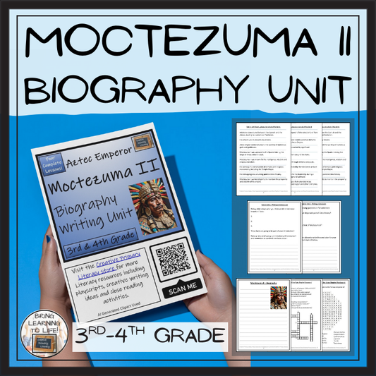 Moctezuma II Biography Project & Writing Unit | 3rd Grade & 4th Grade
