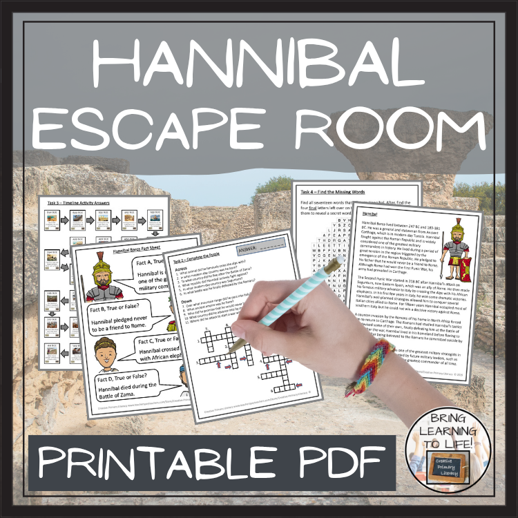 Hannibal Barca Escape Room | Social Studies & Ancient History Activity