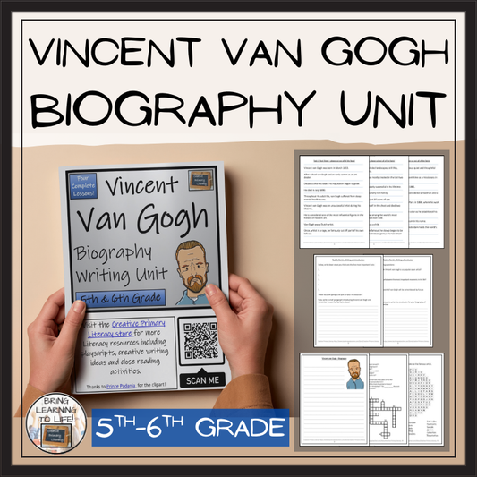 Vincent van Gogh Biography Project & Writing Unit | 5th Grade & 6th Grade