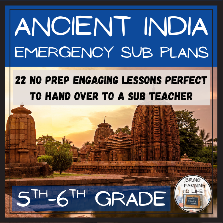 Emergency Sub Plans | Ancient India Bundle | 5th Grade & 6th Grade