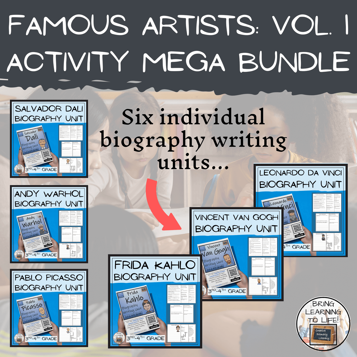Famous Artists Activity Mega Bundle Volume 1 | 3rd-4th Grade
