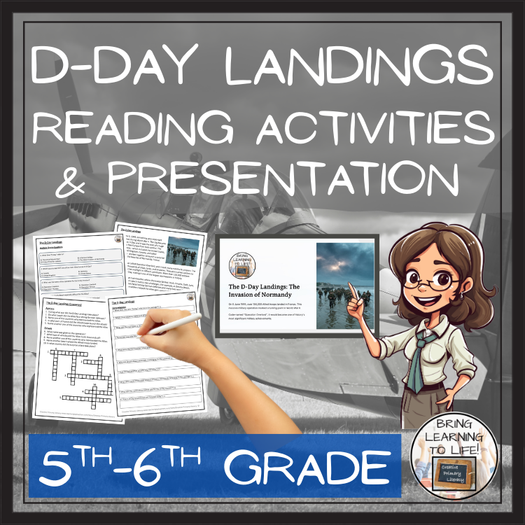 D-Day Landings Close Reading Comprehension Activities | 5th Grade & 6th Grade
