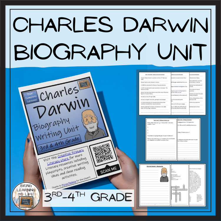Charles Darwin Biography Project & Writing Unit | 3rd Grade & 4th Grade