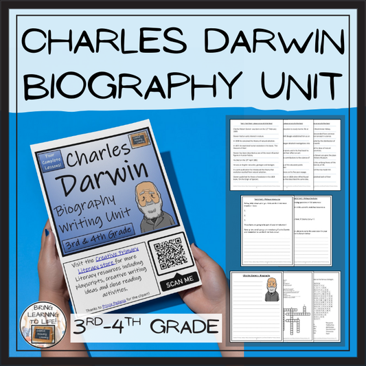 Charles Darwin Biography Project & Writing Unit | 3rd Grade & 4th Grade