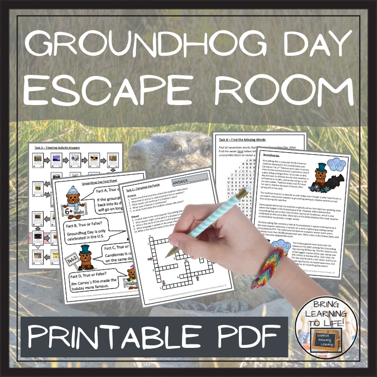 Groundhog Day Escape Room | Social Studies & Holiday Activity