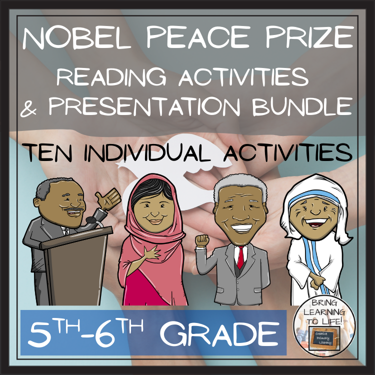 Nobel Peace Prize & Winners Close Reading Comprehension Bundle | 5th & 6th Grade