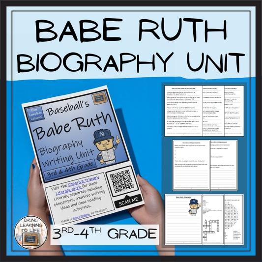 Babe Ruth Biography Project & Writing Unit | 3rd Grade & 4th Grade