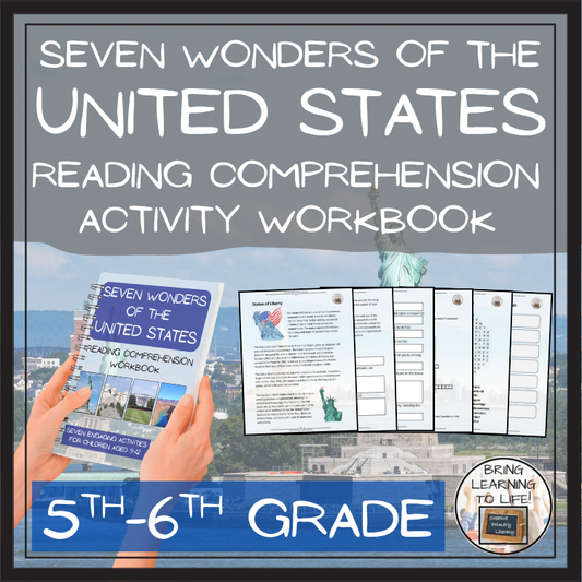 Seven Wonders of the United States Reading Comprehension Workbook 5th-6th Grade