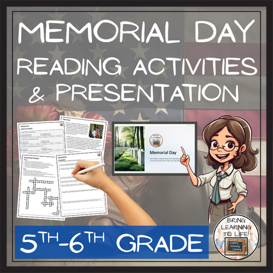 Memorial Day Close Reading Comprehension Activities | 5th Grade & 6th Grade