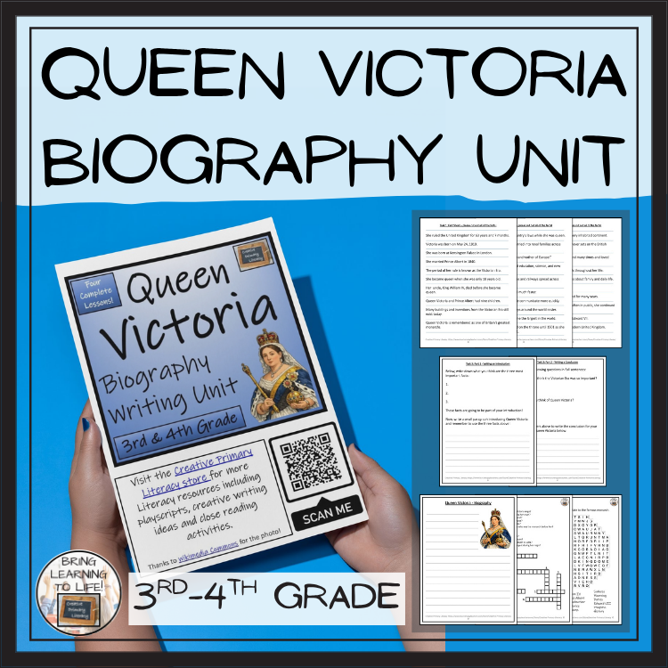 Queen Victoria Biography Project & Writing Unit | 3rd Grade & 4th Grade