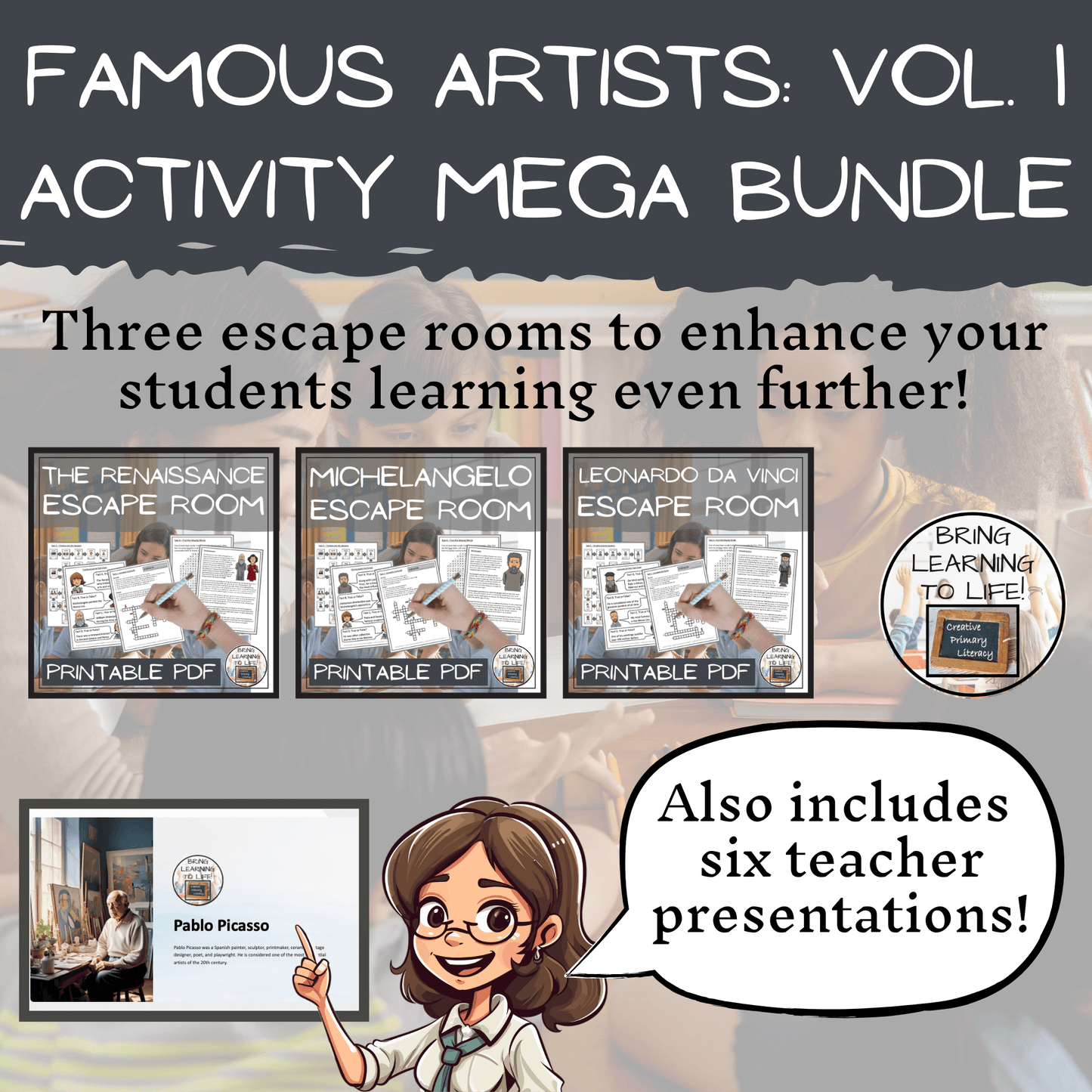 Famous Artists Activity Mega Bundle Volume 1 | 3rd-4th Grade