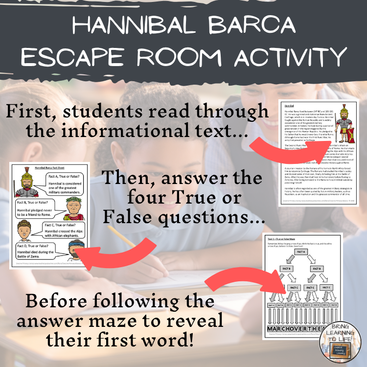 Hannibal Barca Escape Room | Social Studies & Ancient History Activity