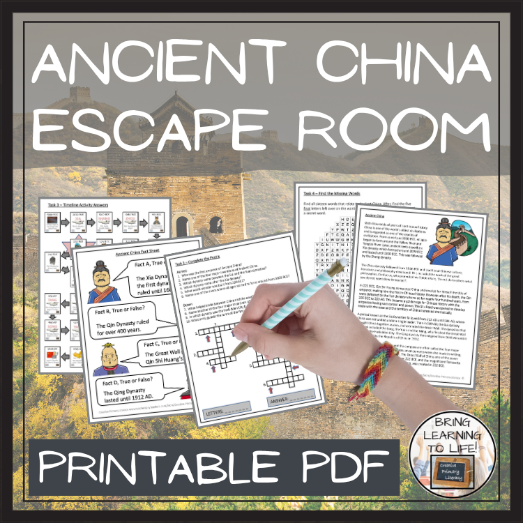 Ancient China Escape Room | Social Studies & Ancient History Activity