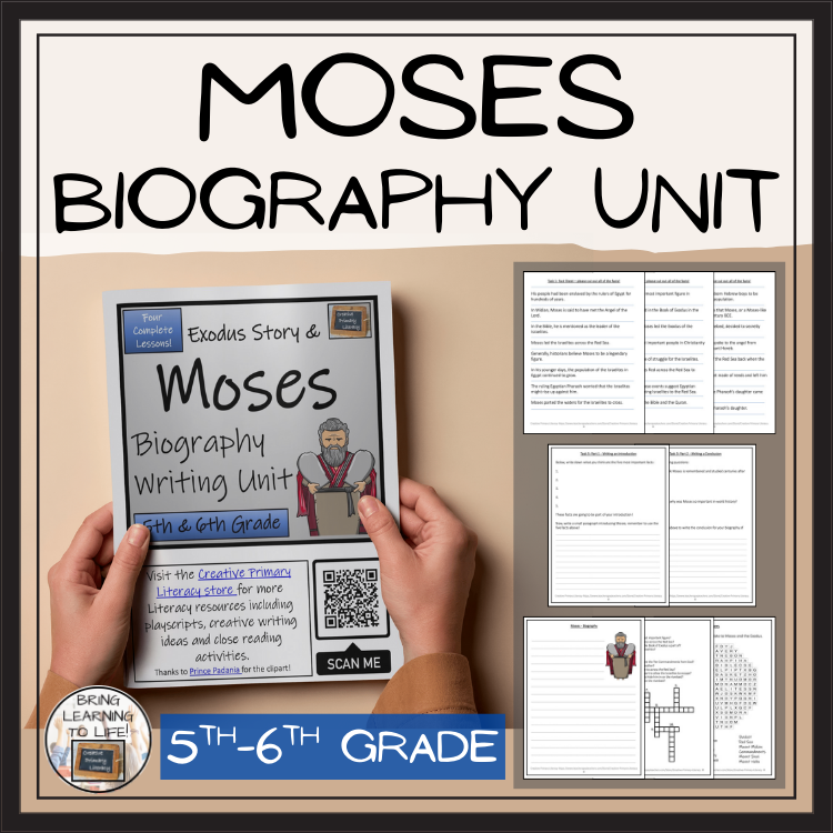 Moses Biography Project & Writing Unit | 5th Grade & 6th Grade