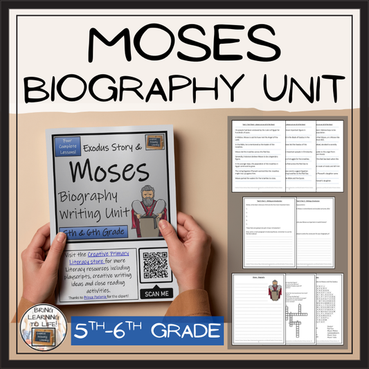 Moses Biography Project & Writing Unit | 5th Grade & 6th Grade