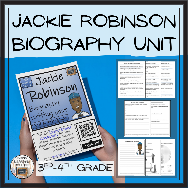 Jackie Robinson Biography Project & Writing Unit | 3rd Grade & 4th Grade
