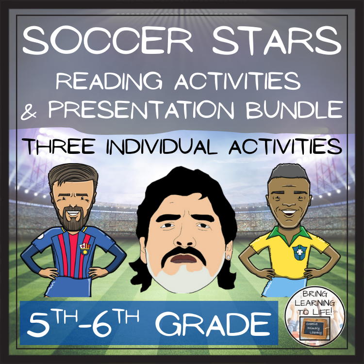 Greatest Soccer Players Close Reading & Presentation Bundle | 5th & 6th Grade
