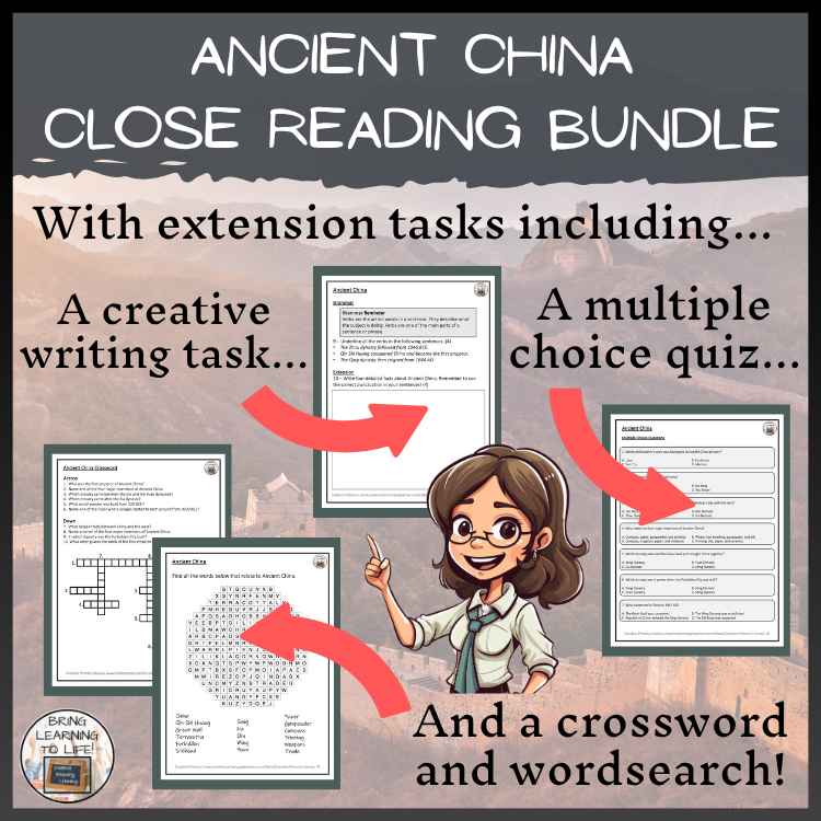 Ancient China Close Reading Comprehension Bundle | 5th-6th Grade